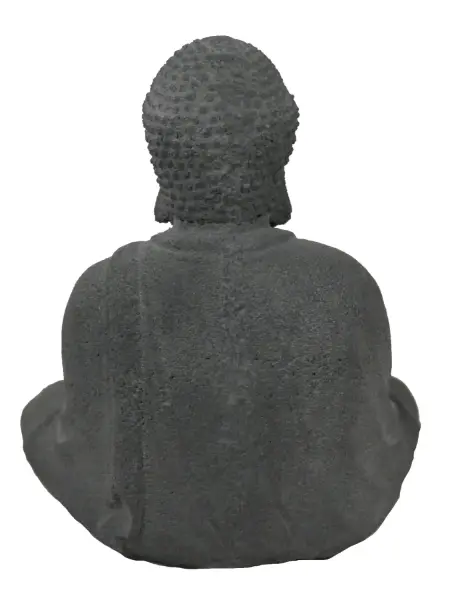 Product image 4 of the product “Sitting buddha, Japanese, Form stone, carved, handcrafted& coloured grey ”